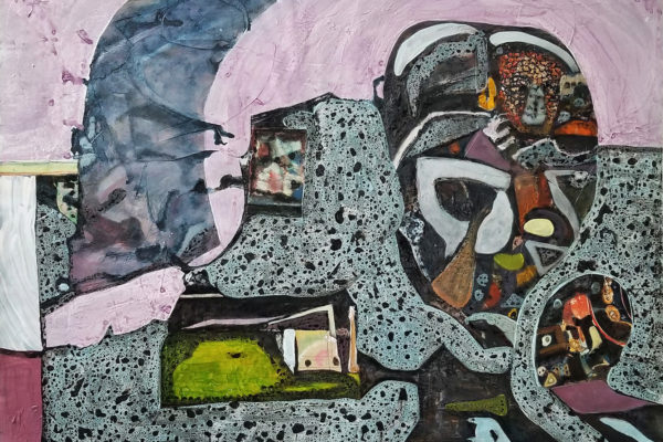 Collage, acrylic, ink, and gesso on paper 29.75in X 38.75in 2019